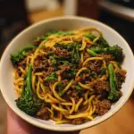 Mongolian Ground Beef Noodles
