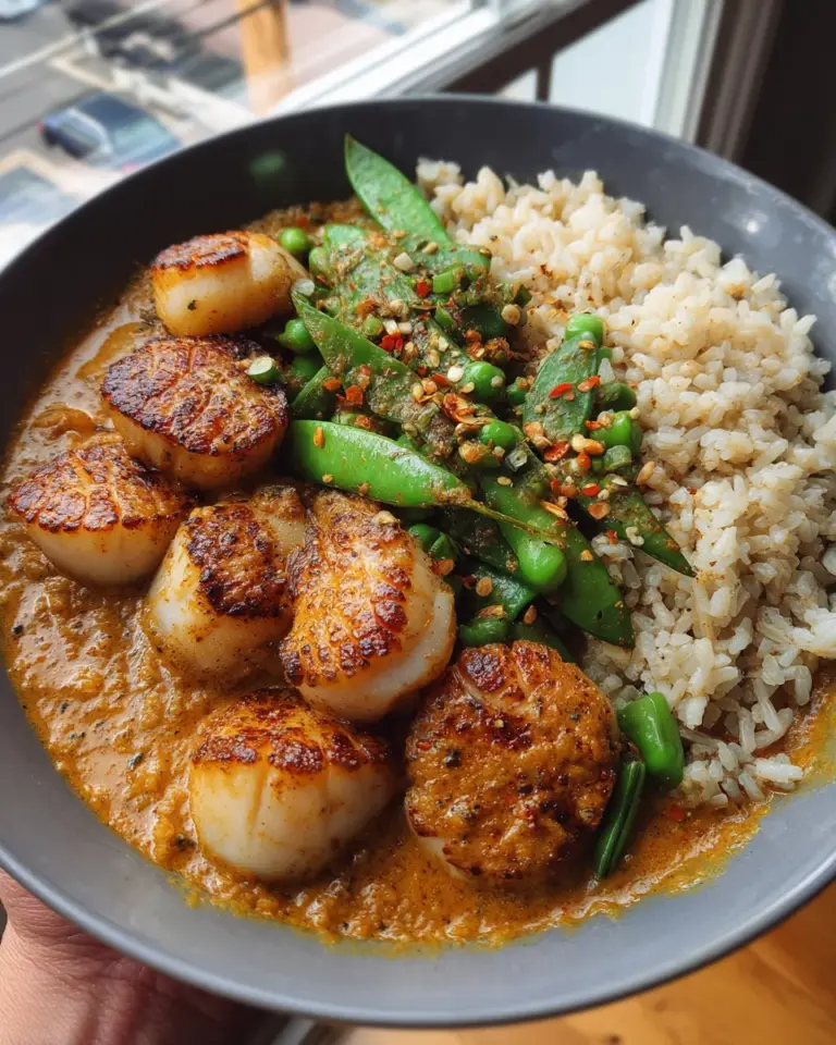 Spicy Coconut Curry Scallops Recipe