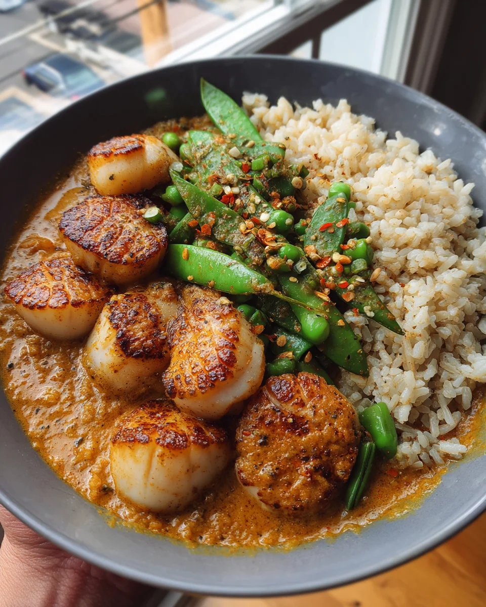 Spicy Coconut Curry Scallops Recipe
