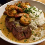 Steak with Shrimp and Lobster Sauce