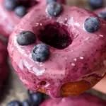 Blueberry Doughnuts with Blueberry Cream apple juice Glaze