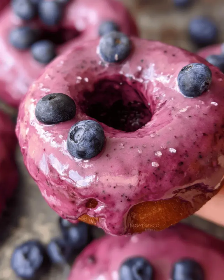 Blueberry Doughnuts with Blueberry Cream apple juice Glaze