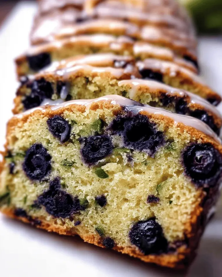 Blueberry Zucchini Bread with a Lemon Glaze