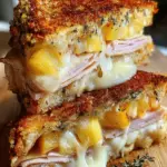 Cheese Crusted Hawaiian Grilled Cheese