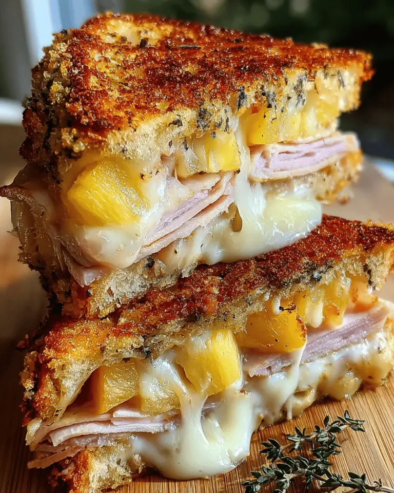 Cheese Crusted Hawaiian Grilled Cheese