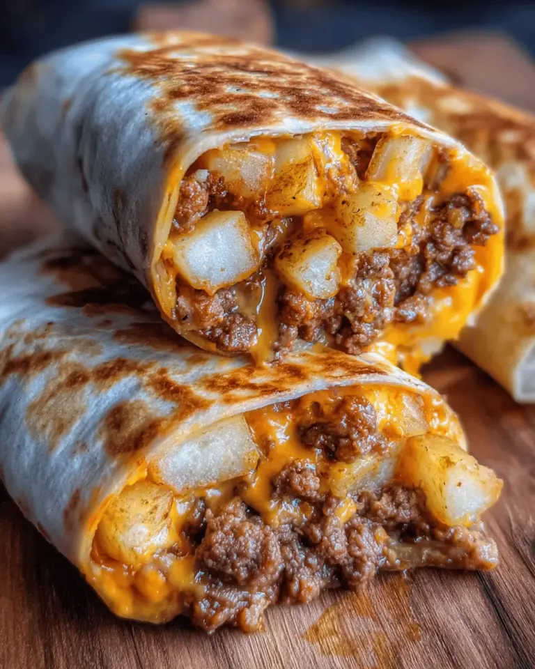 Cheesy Beef Potato Burritos