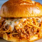 Cheesy Spaghetti Sloppy Joes