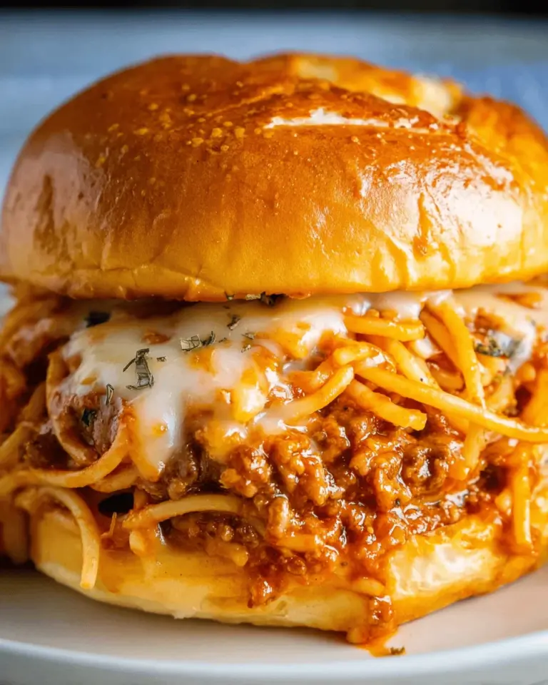 Cheesy Spaghetti Sloppy Joes
