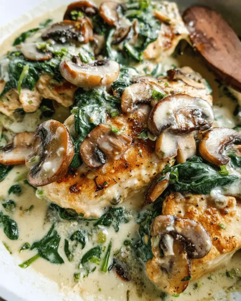 Creamy Parmesan Garlic Mushroom Chicken