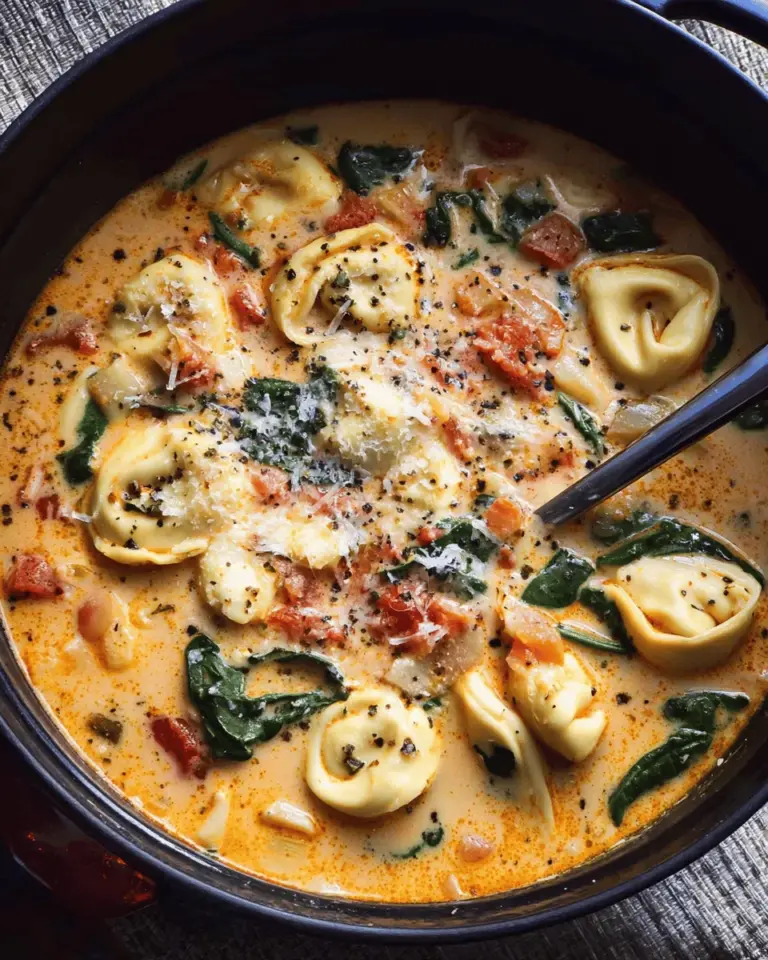 Creamy Tuscan Garlic Tortellini Soup