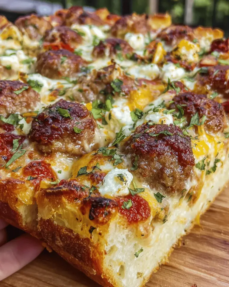 Deep Dish Meatball Pizza