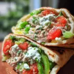 Greek Tuna Sandwich In A Pita with Easy Herb Aioli