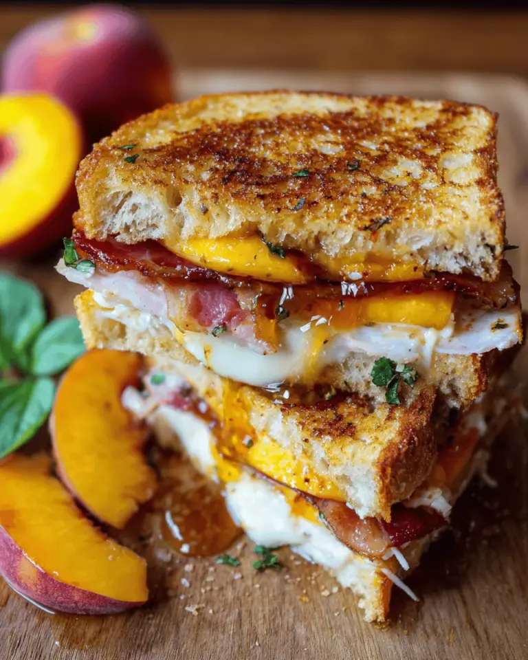 Honey Peach White Cheddar Grilled Cheese Sandwich