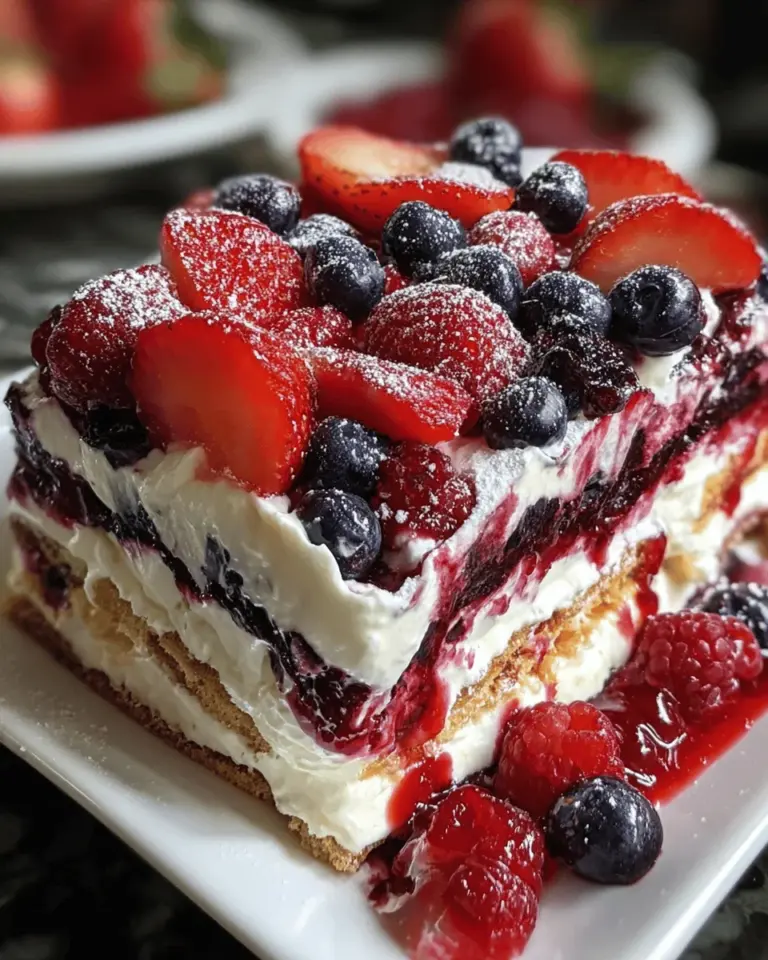 No Bake Summer Berry Lasagna