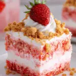 Strawberry Crunch Poke Cake