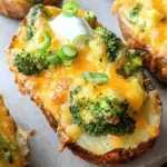 Broccoli and Cheddar Potato Skins