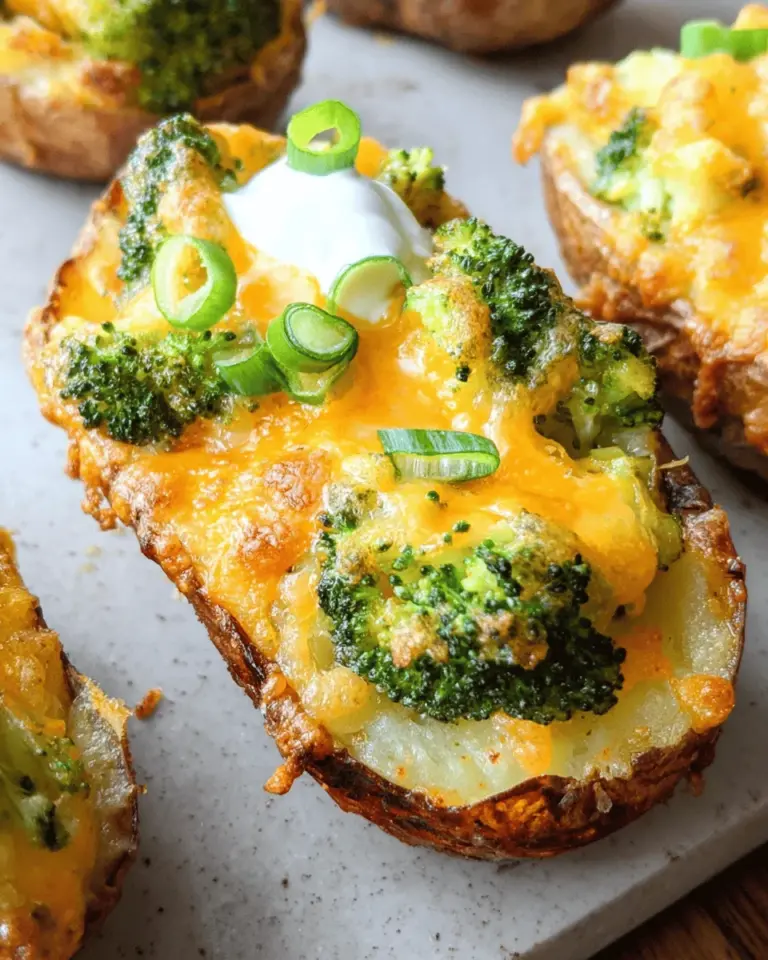 Broccoli and Cheddar Potato Skins