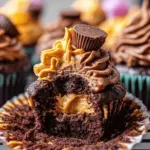 Chocolate and Peanut Butter Lava Cupcakes