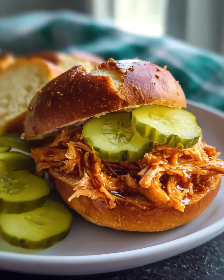 Crockpot Hot Honey Chicken Sandwich