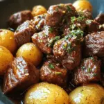 Garlic Butter Beef Bites with Potatoes