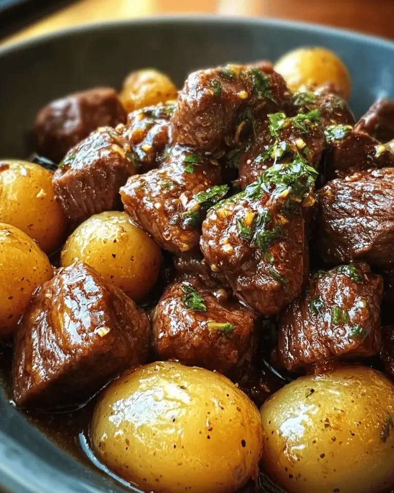 Garlic Butter Beef Bites with Potatoes