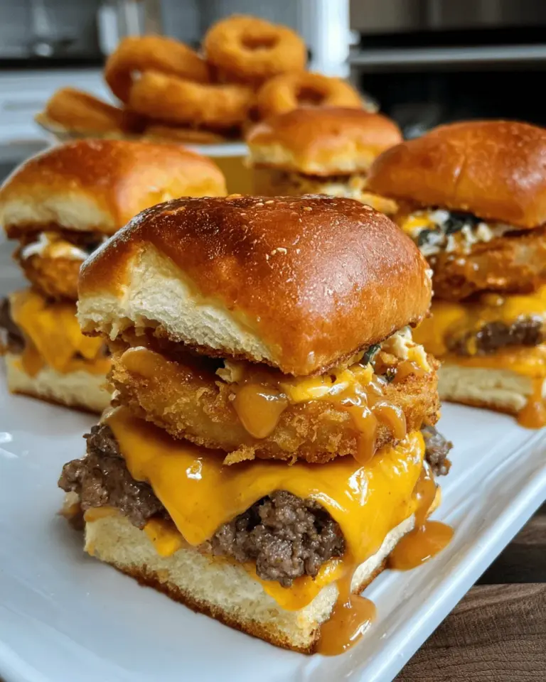 Onion Ring Cheeseburger Sliders