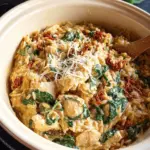 Slow Cooker Creamy Tuscan Chicken Orzo
