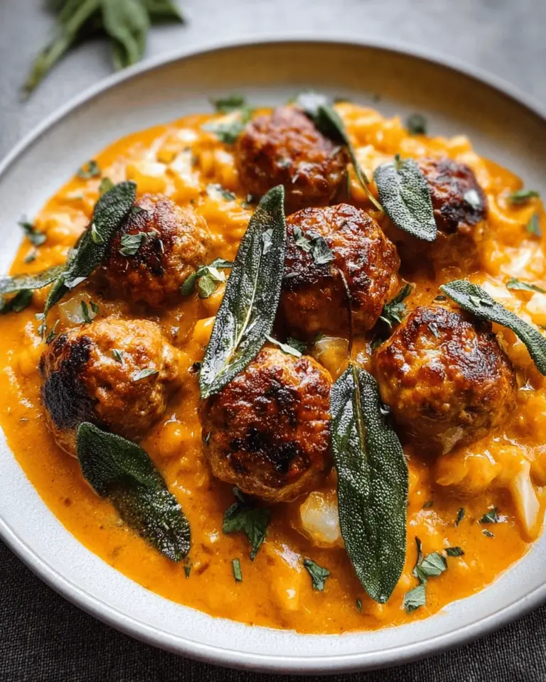 Turkey Meatballs in Pumpkin Sage Sauce