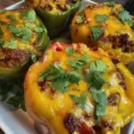 Air Fryer Cheesy Taco Stuffed Peppers