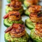 Blackened Shrimp Avocado Cucumber Bites
