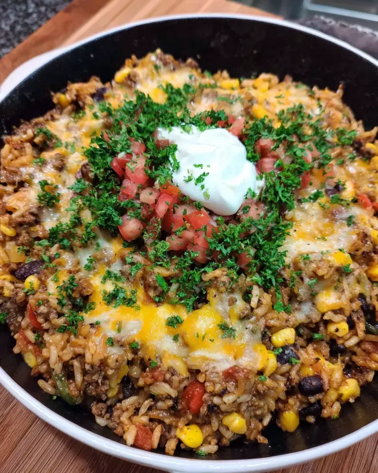 Cheesy Fiesta Taco Rice