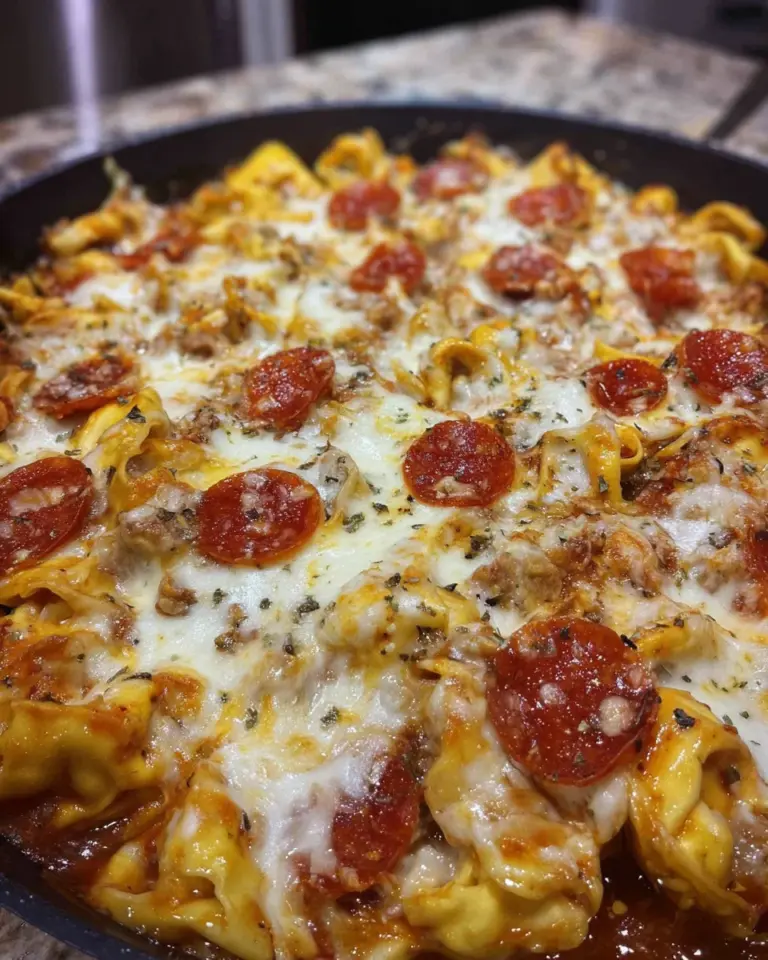 Cheesy Pizza Tortellini One Pan Dinner