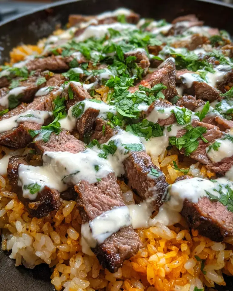 Steak Cheese and Rice
