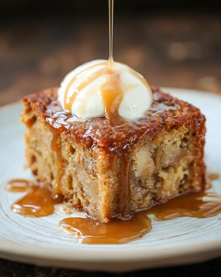 Sticky Banana Bread Pudding Cake